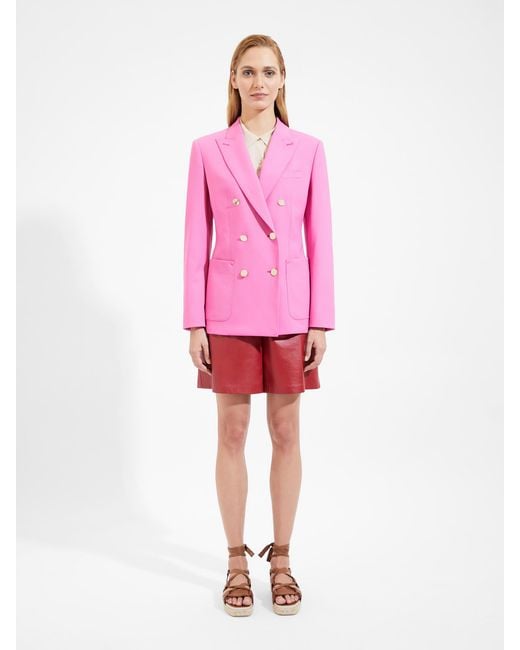 Max Mara Pink Double-Breasted Tailored Blazer