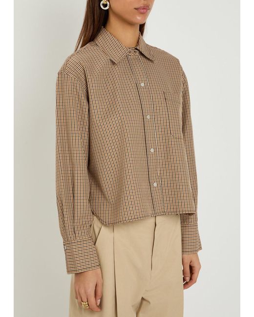 Vince Natural Checked Cotton-Blend Shirt