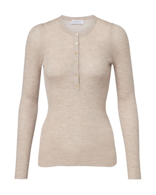 Gabriela Hearst Natural Julian Cashmere And Silk Henley Shirt