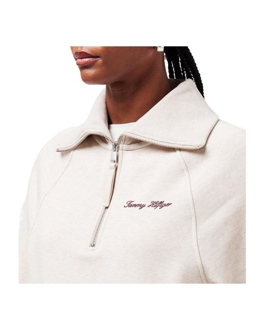 Tommy Hilfiger White Halfzip Sweatshirt