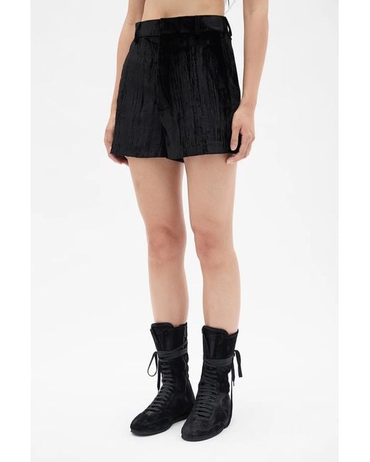 Ann Demeulemeester Black High-Waist Tailored Shorts