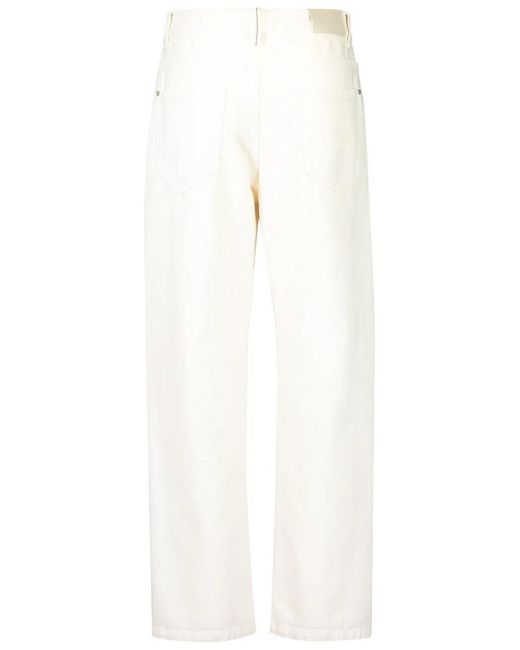 Brunello Cucinelli White Straight-Leg Jeans