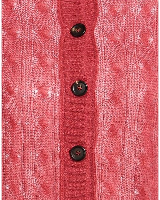 Brunello Cucinelli Red Solid Color Lightweight Knit Cardigan