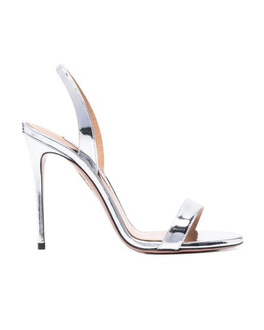 Aquazzura Metallic So Nude Slingback Sandals
