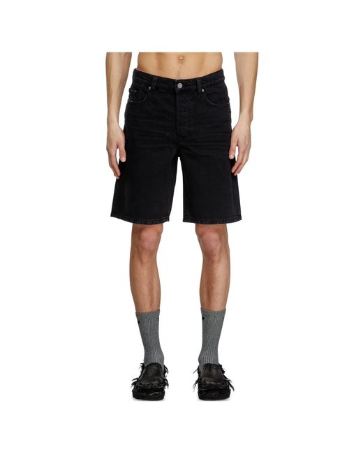 DIESEL Black Regular-Short Denim Shorts for men