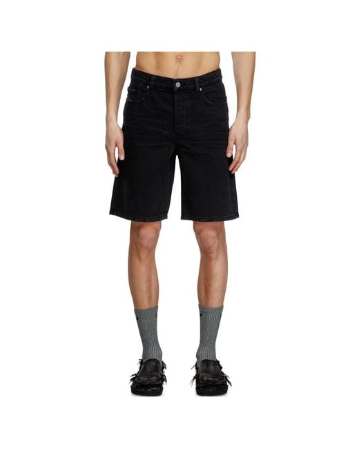 DIESEL Black Regular-Short Denim Shorts for men
