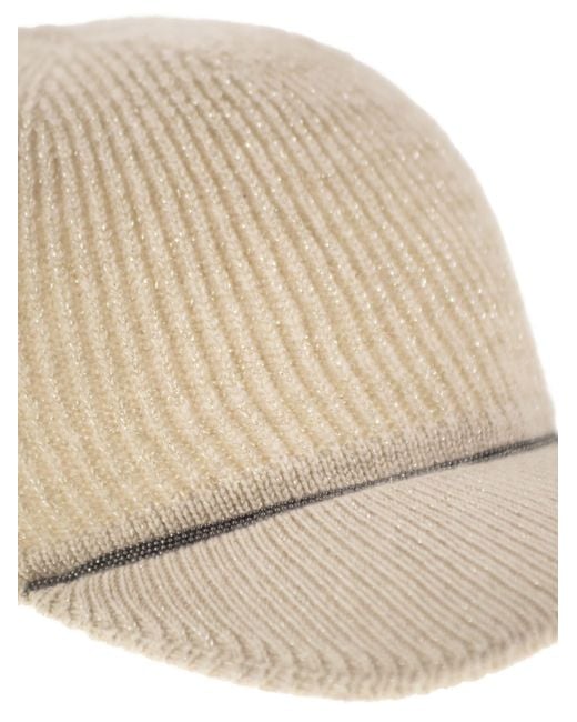 Brunello Cucinelli Natural Knit Baseball Cap