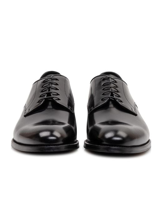 Doucal's Black Polished Derby Shoes for men