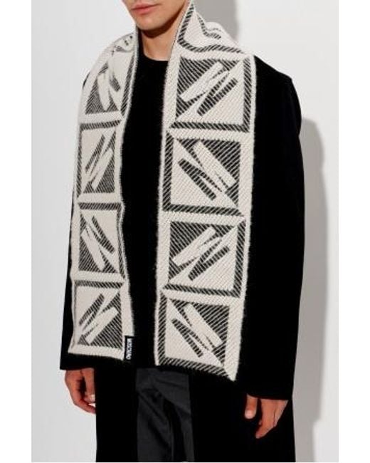 Moschino Gray Knitted Scarf for men