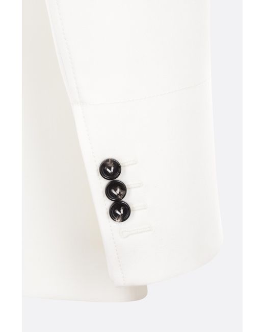 Bottega Veneta White V-Neck Tailored Blazer