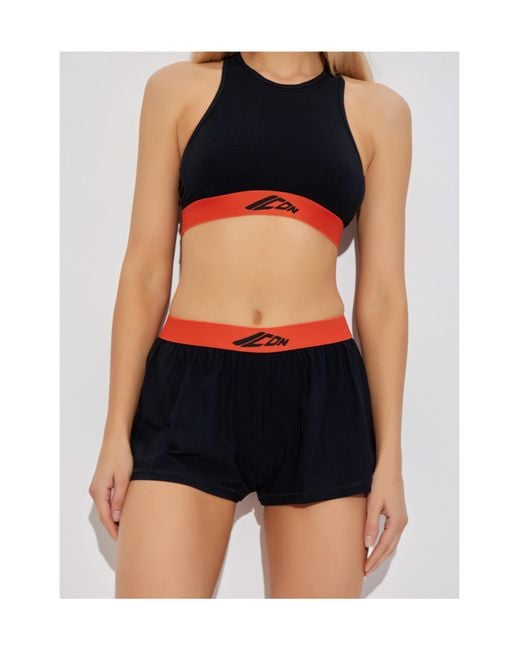 DSquared² Blue Icon-Embellished Shorts
