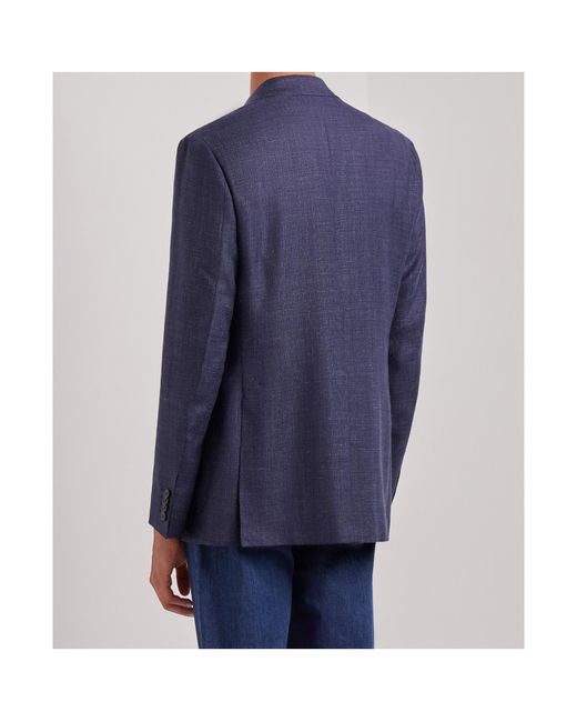 Canali Blue Long-Sleeved Suit Jacket for men