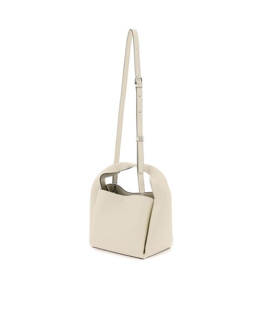 Totême  White Totême Logo Printed Single-Compartment Top Handle Bag