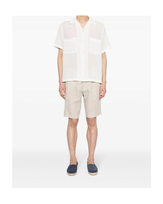 Eleventy Natural Linen Bermuda Shorts for men