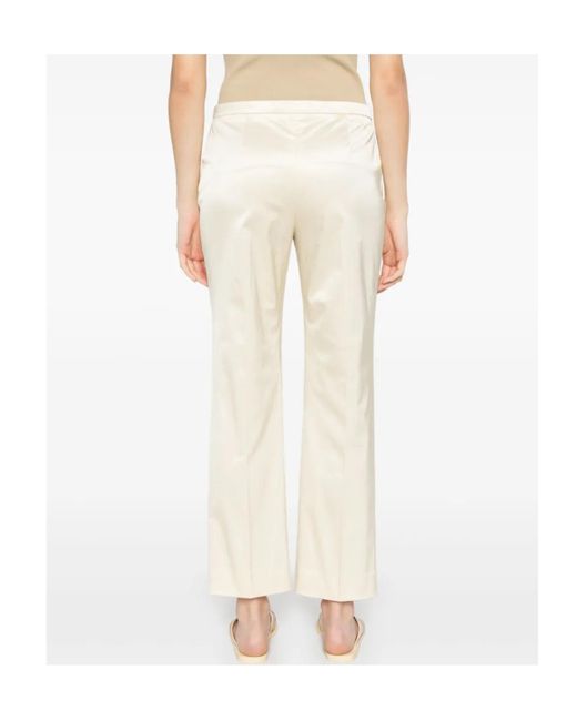 Totême White Totême Pressed Crease Cropped Trousers