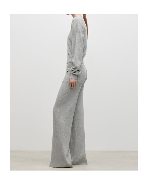 Victoria Beckham Gray Crew Neck Knitted Sweater