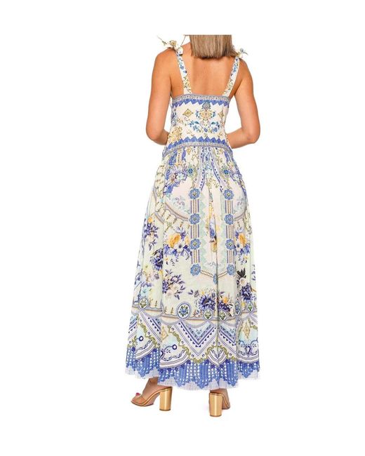 Camilla Blue Printed Embellished Dress