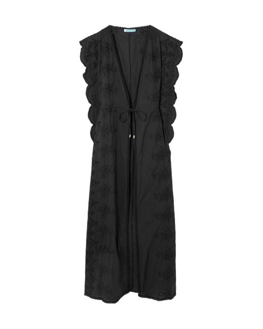Melissa Odabash Black Anglaise Cotton Kaftan