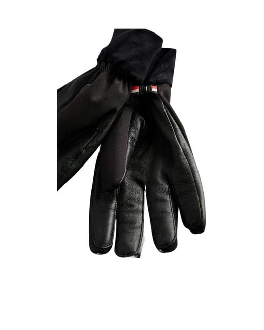Moncler Black Nylon Gloves for men