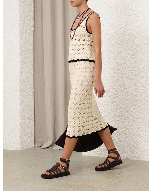 Zimmermann White Rhiannon Crochet Skirt