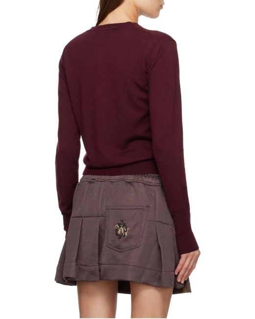 Vivienne Westwood Purple Orb Embroidered Buttoned Cardigan