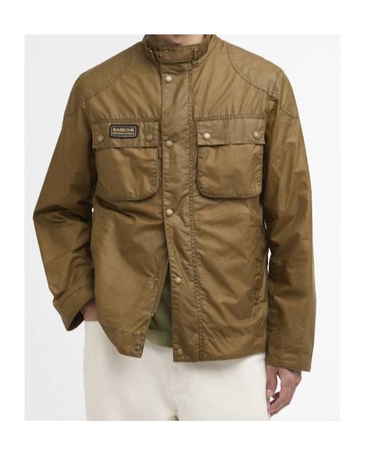 Barbour Green Merton Logo-Patch Jacket for men