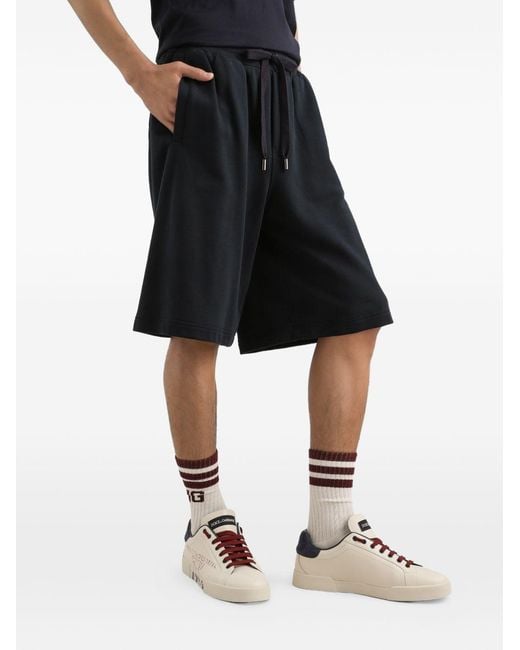 Dolce & Gabbana Black Logo Patch Bermuda Shorts for men