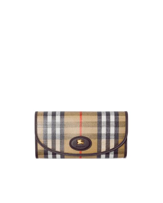 Burberry White Highlands Checked Continental Wallet