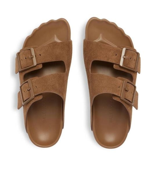 Balenciaga Brown Sunday Buckle Detailed Sandals for men