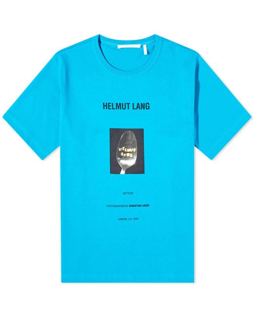 Helmut Lang Blue Photograph-Print Cotton T-Shirt for men