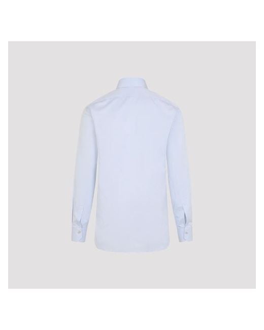 Kiton Blue Slim Fit Cotton Shirt for men