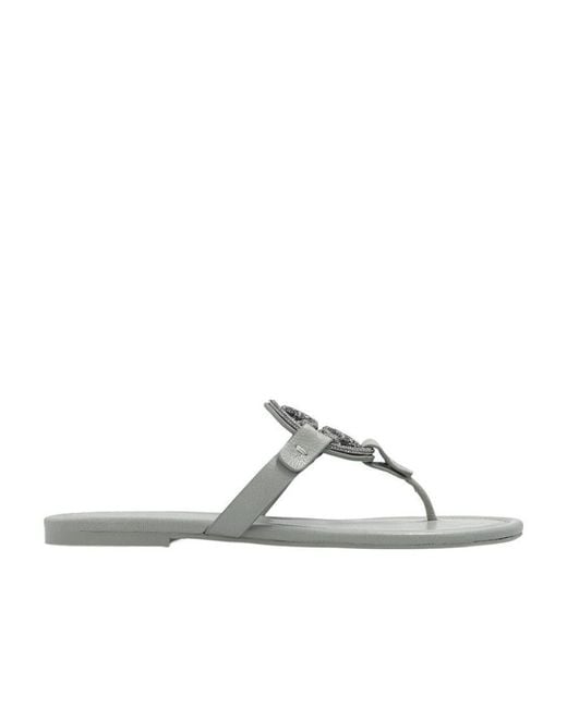 Tory Burch Metallic Miller Logo-Plaque Sandals