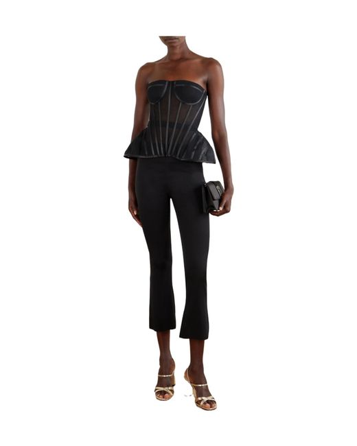 Carolina Herrera Black Strapless Tulle Bustier Top