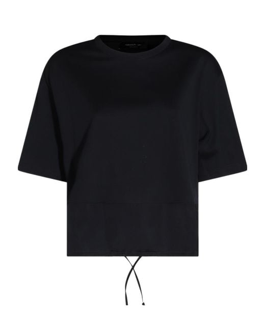 Fabiana Filippi Black Crewneck Drawstring Hem T-Shirt for men