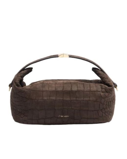 Calvin Klein Brown Andy Small Leather Shoulder Bag
