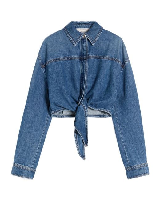 Sportmax Blue Tie-Front Shirt