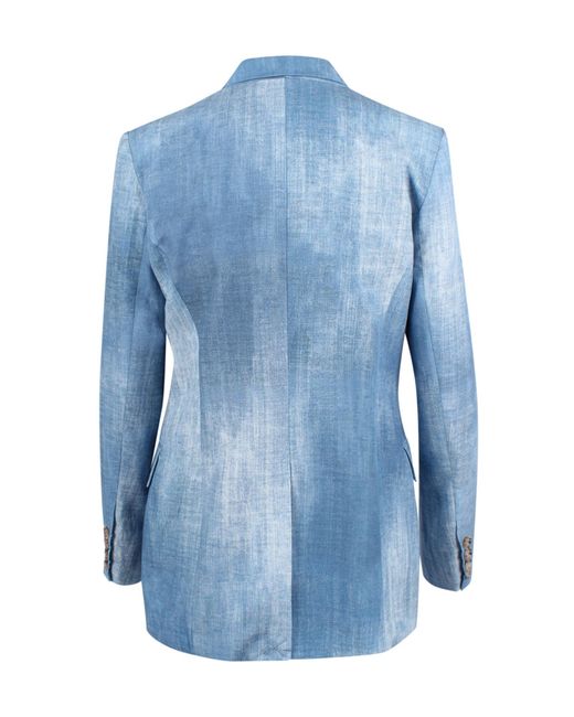 ERMANNO FIRENZE Blue Double-Breasted Blazer