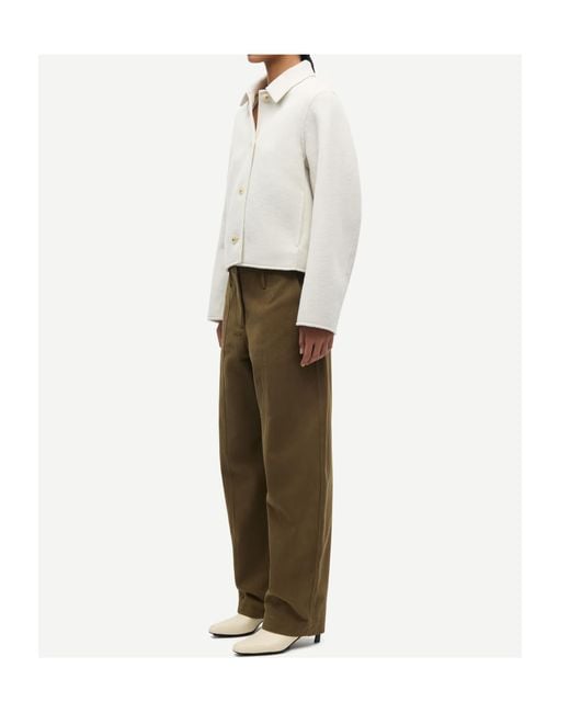 Samsøe & Samsøe White Saholly Collared Jacket
