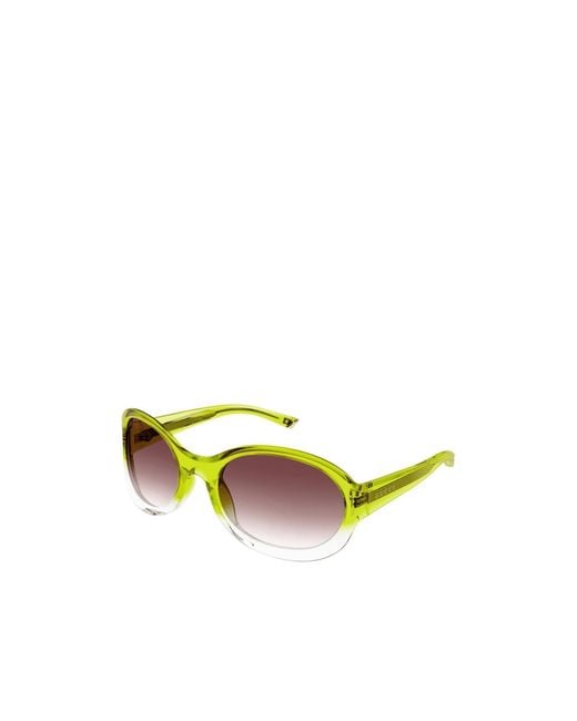Gucci Yellow Eyewear Round Frame Sunglasses