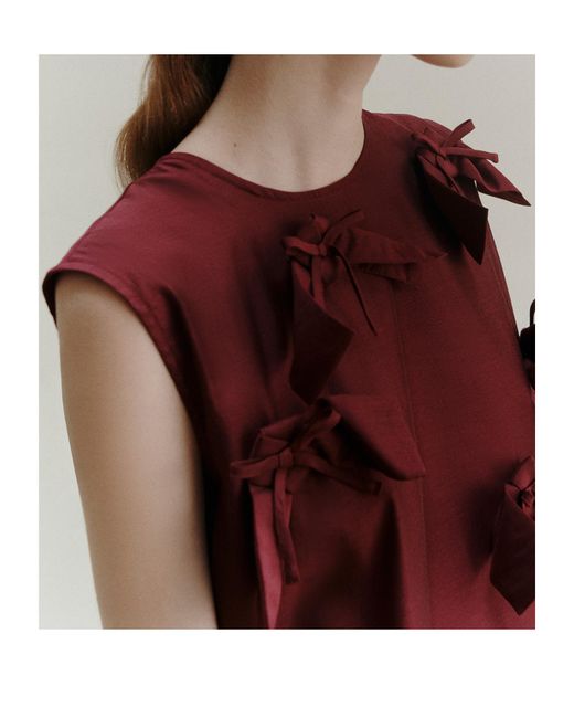 Marella Purple Bow-Detail Sleeveless Dress