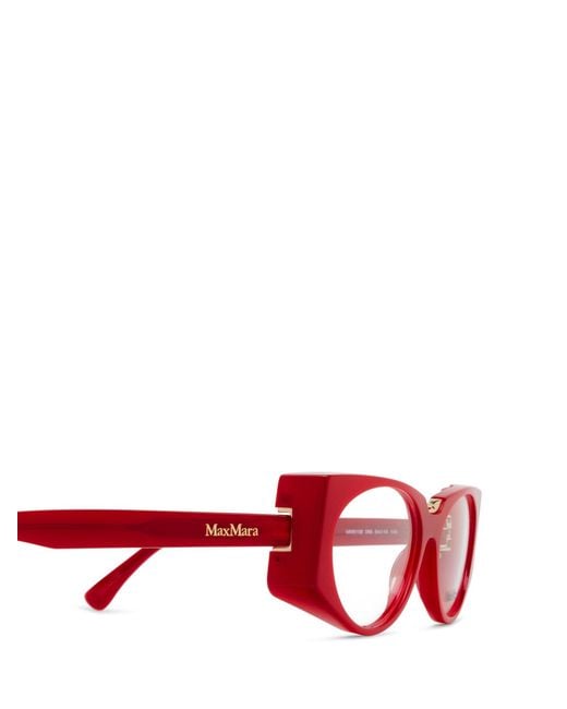 Max Mara Red Oval Frame Glasses