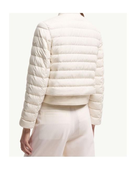 Moncler White Juju Short Quilted Down Jacket