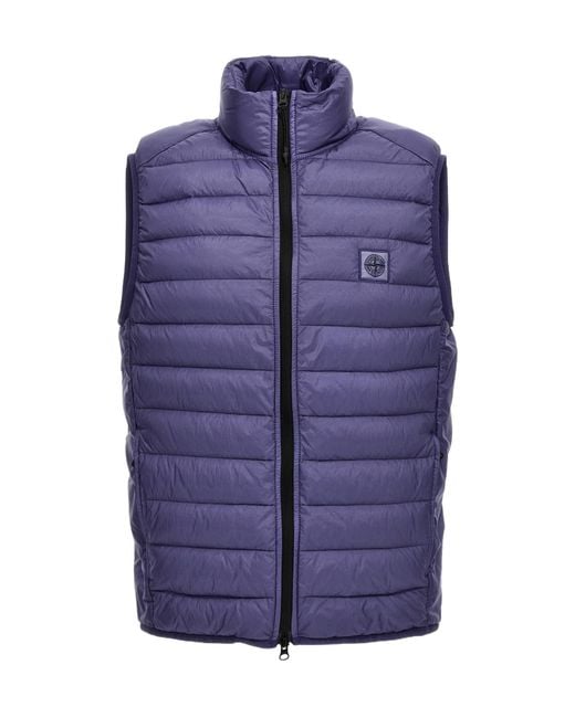 Stone Island Purple High Neck Quilted Gilet for men
