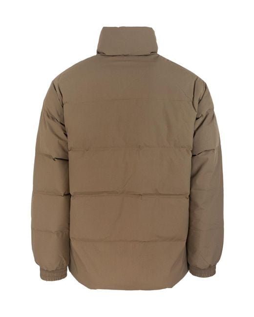 Carhartt Brown Logo Embroidered High-Neck Padded Jacket for men