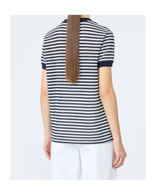 Max Mara Black Mesh Stripe T-Shirt