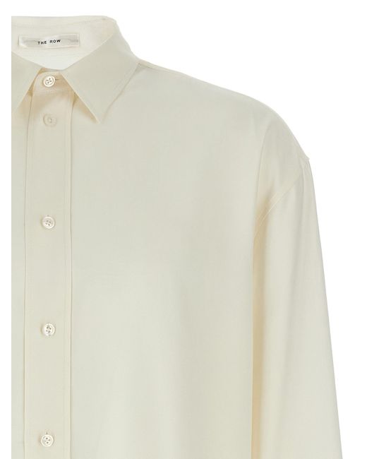 The Row White Granada Buttoned Silk Shirt for men