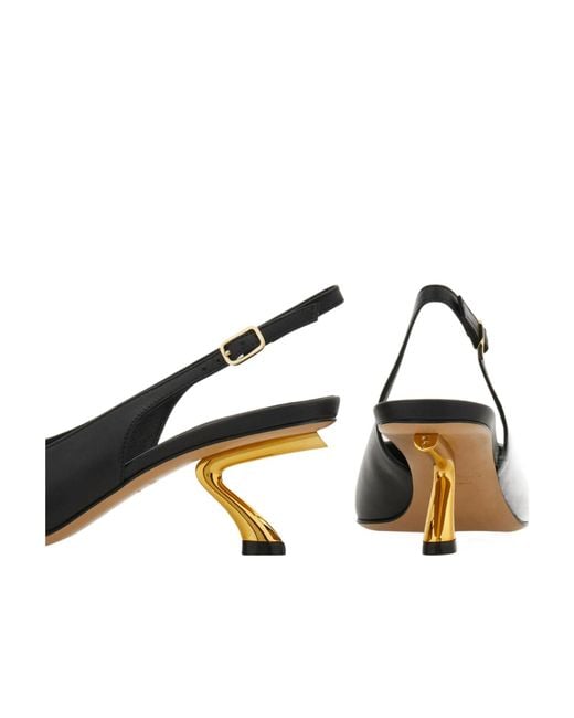 Ferragamo Brown Pointed-Toe Leather Pumps