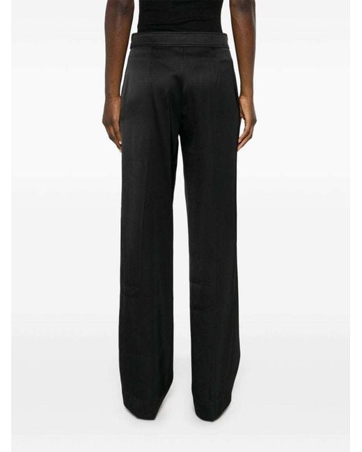 Jil Sander Black Twill Wide Leg Trousers