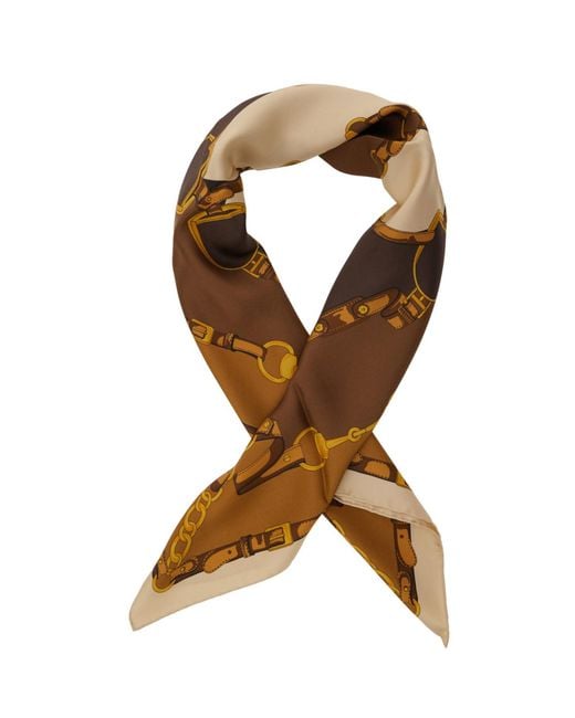 Gucci Metallic Chain-Print Square Scarf