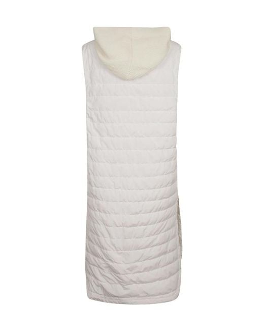 Fabiana Filippi White Padded Long Quilted Vest